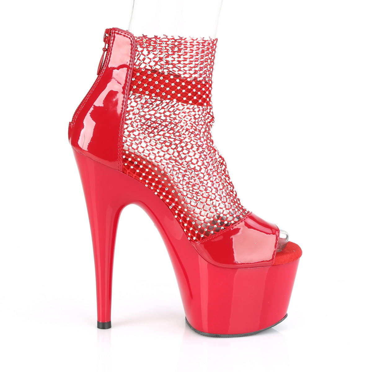 Pleaser Sandali da donna ADORE-765RM Red Pat-RS Mesh / Rosso