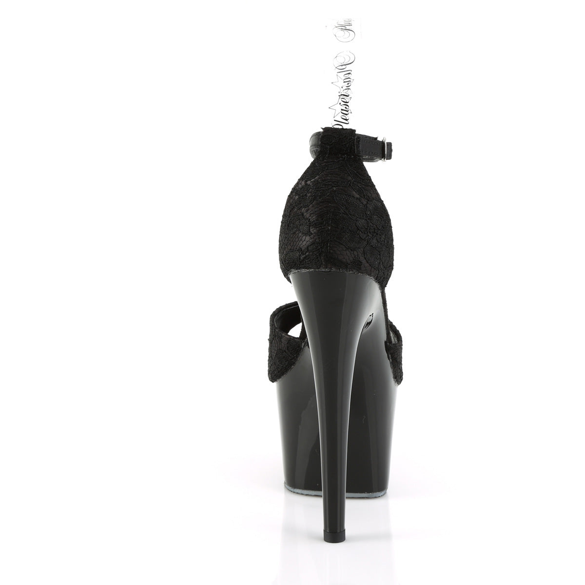 Pleaser Sandali da donna ADORE-768 BLK Satin-Blk Lace / Blk