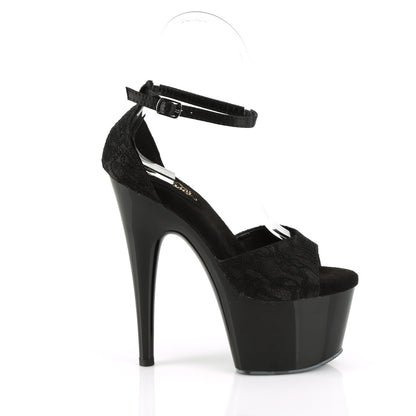 Pleaser Sandali da donna ADORE-768 BLK Satin-Blk Lace / Blk