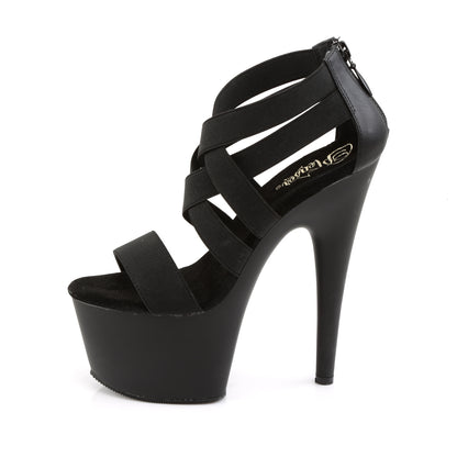 Pleaser Sandali da donna ADORE-769 BLK Elastic Band-Ecox Leather / Blk Matte