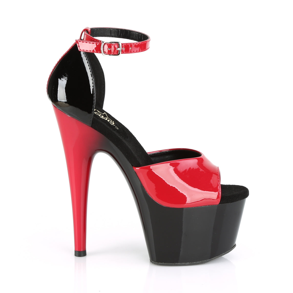 Pleaser Sandali da donna ADORE-789 RED-BLK PAT / BLK-RED