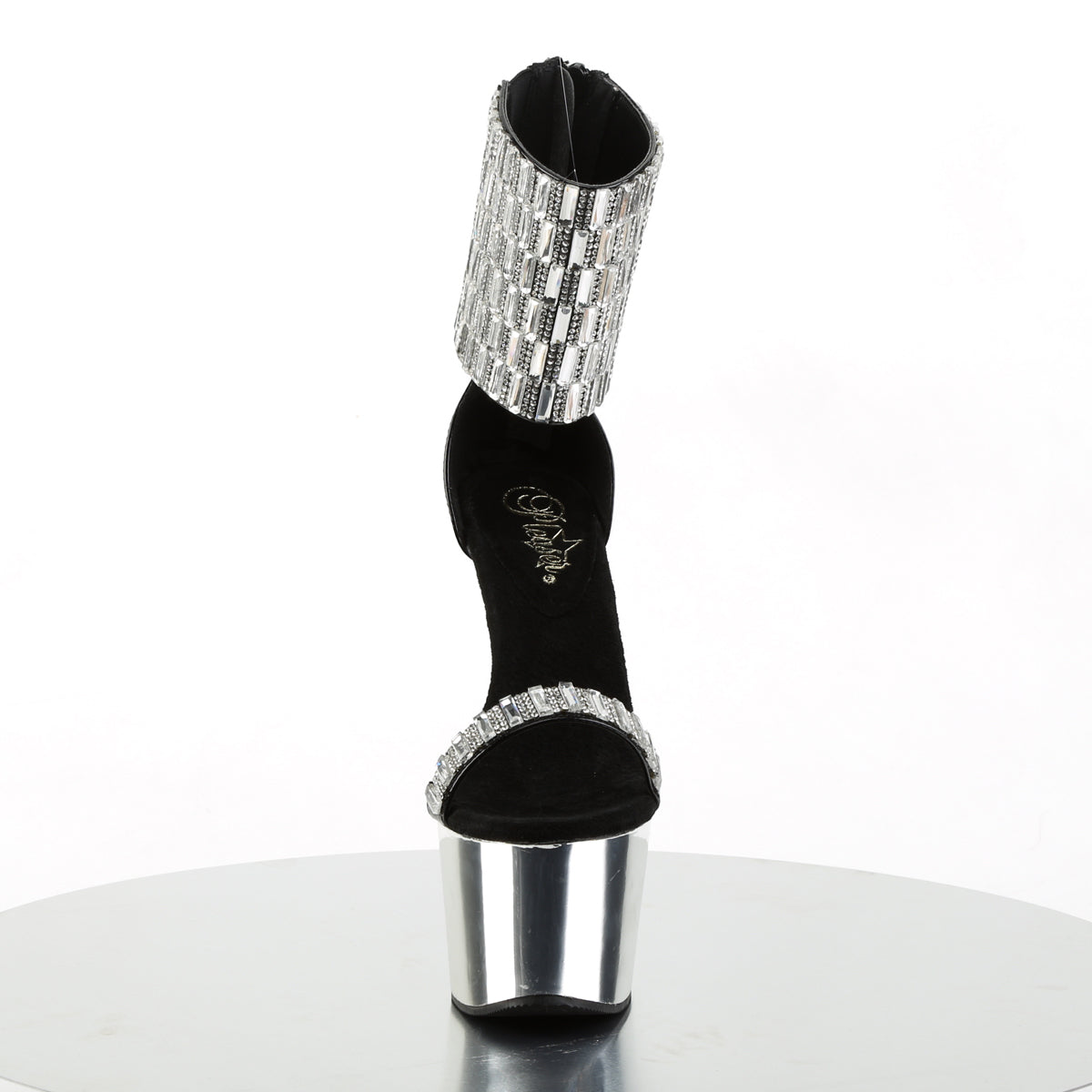 Pleaser Sandali da donna ADORE-789RS BLK / SLV Chrome