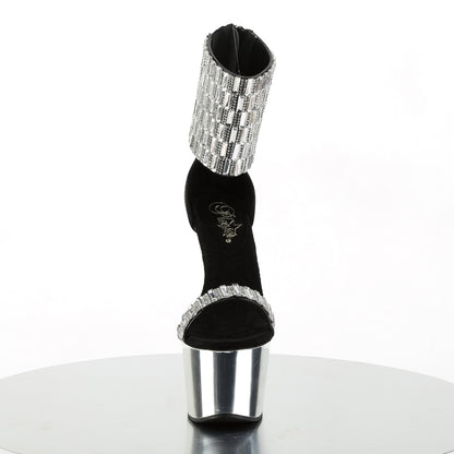 Pleaser Sandali da donna ADORE-789RS BLK / SLV Chrome