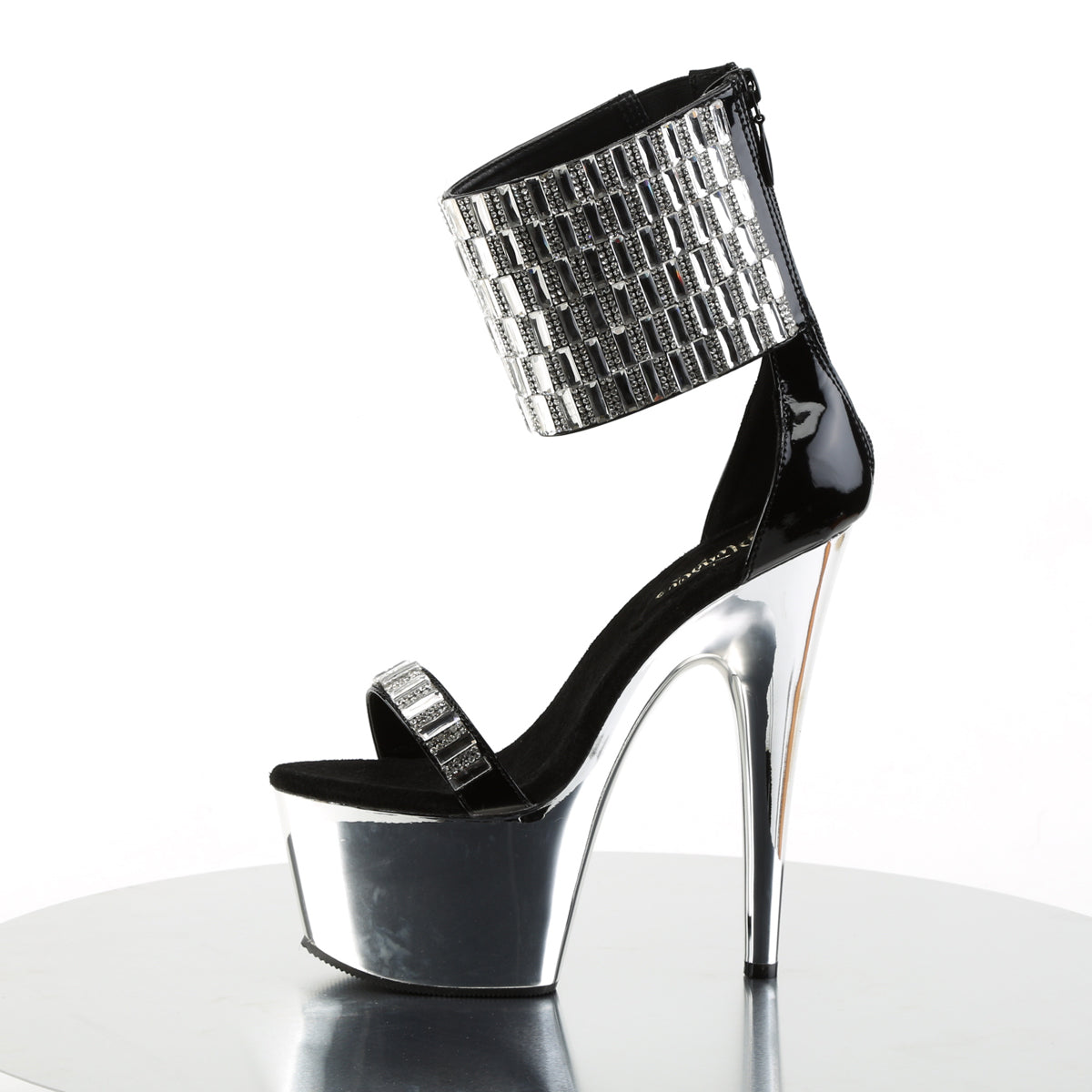 Pleaser Sandali da donna ADORE-789RS BLK / SLV Chrome