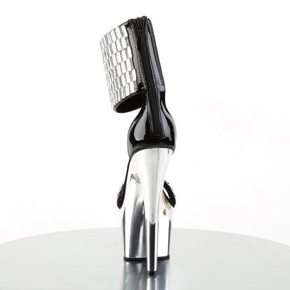 Pleaser Sandali da donna ADORE-789RS BLK / SLV Chrome