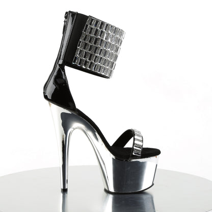 Pleaser Sandali da donna ADORE-789RS BLK / SLV Chrome