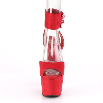 Pleaser Sandali da donna ADORE-791FS Rosso in finta pelle scamosciata / rossa in finta pelle scamosciata