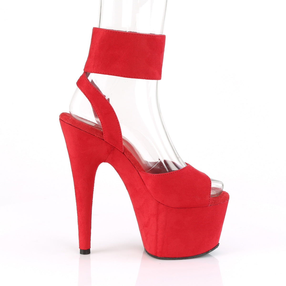 Pleaser Sandali da donna ADORE-791FS Rosso in finta pelle scamosciata / rossa in finta pelle scamosciata