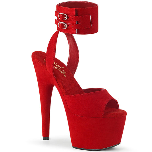 Pleaser Sandali da donna ADORE-791FS Rosso in finta pelle scamosciata / rossa in finta pelle scamosciata