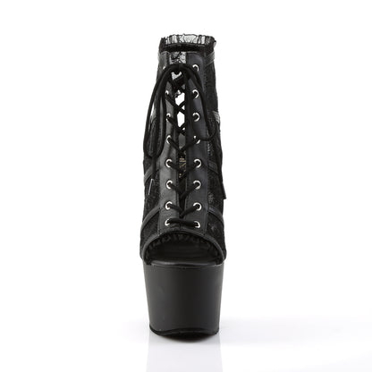 Pleaser Stivaletti da donna ADORE-796LC BLK Mesh Lace / Blk Matte