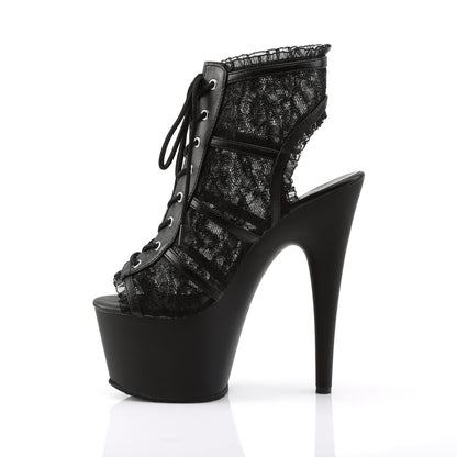 Pleaser Stivaletti da donna ADORE-796LC BLK Mesh Lace / Blk Matte