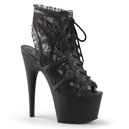 Pleaser Stivaletti da donna ADORE-796LC BLK Mesh Lace / Blk Matte