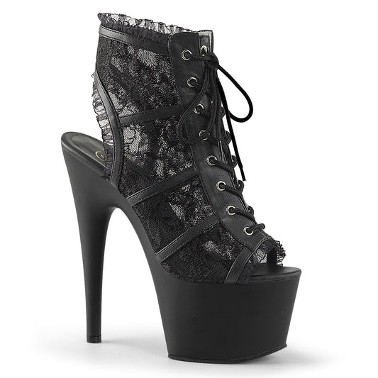 Pleaser Stivaletti da donna ADORE-796LC BLK Mesh Lace / Blk Matte
