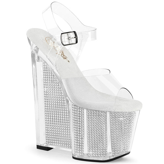 Pleaser Women's Platform Shoes AMAZE-808SRS Clr/Slv RS