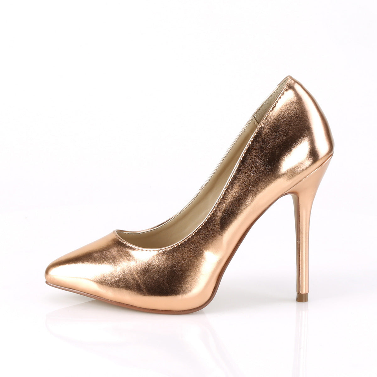 Pleaser Sandali da donna AMUSE-20 PU metallizzato in oro rosa