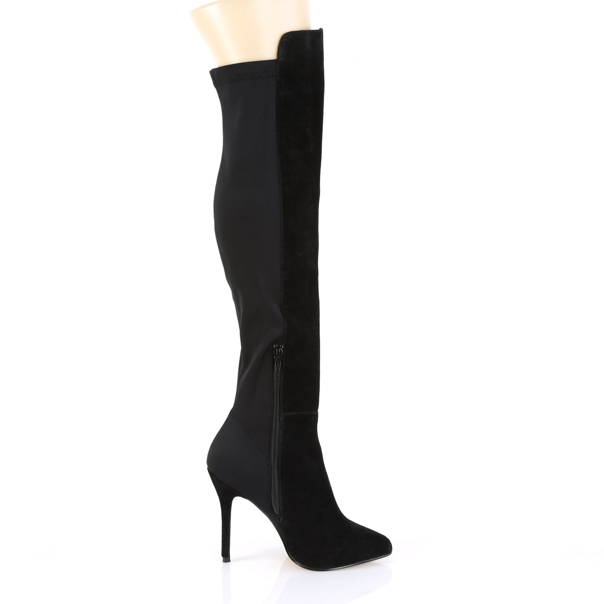 Pleaser Stivali da donna AMUSE-2018 BLK Suede Suede-Nylon
