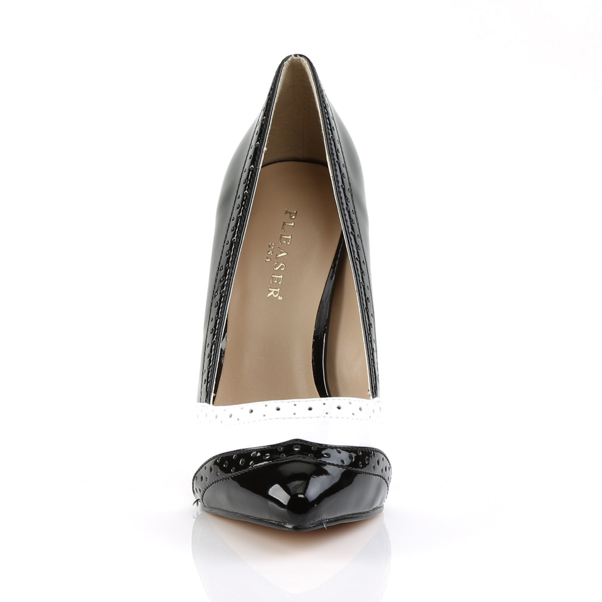 Pleaser Pompe da donna AMUSE-26 BLK-WHT Pat