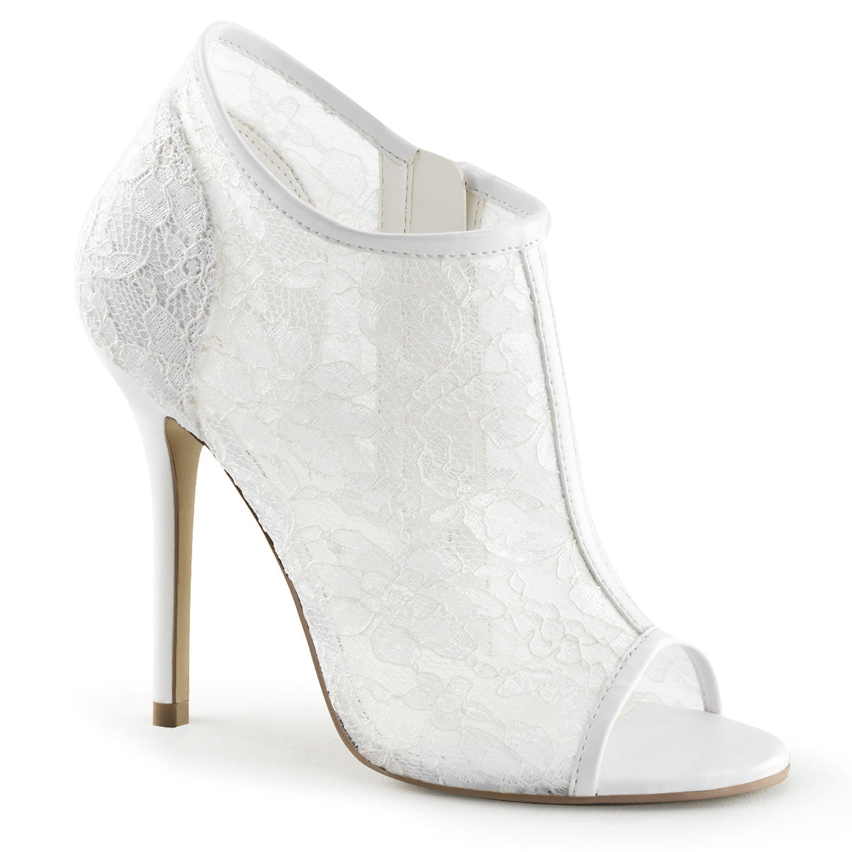 Fabulicious Womens Sandals AMUSE-56 Ivory Lace-Mesh