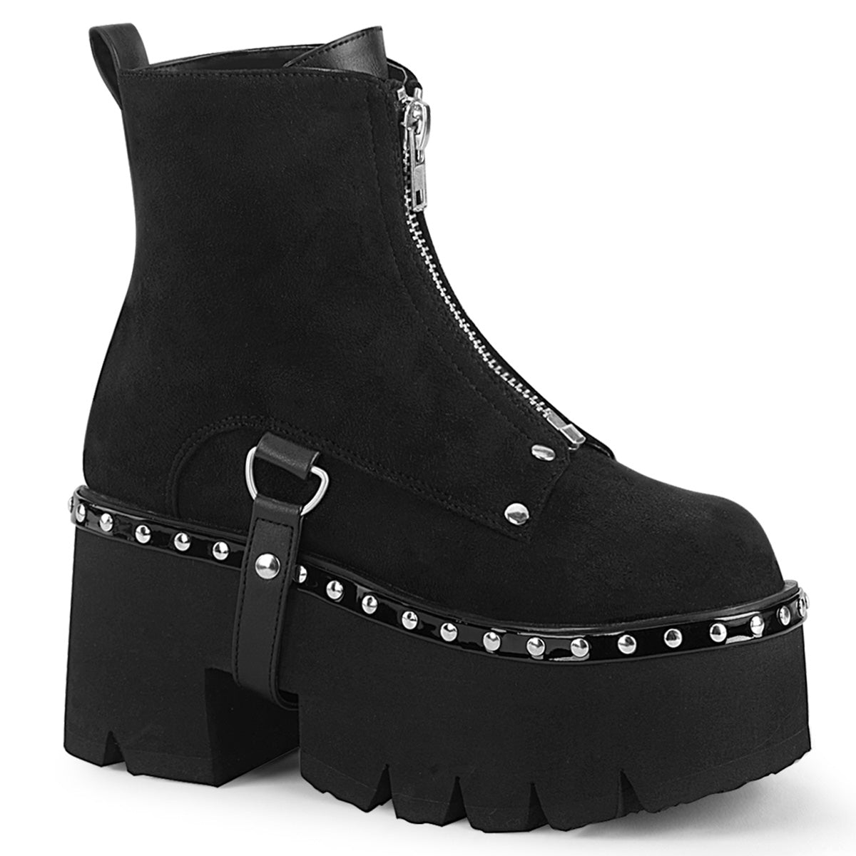 DemoniaCult Stivali alla caviglia femminile ASHES-100 BLK VEGAN SEEDE-BLK V. LE