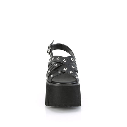 DemoniaCult  Sandali ASHES-12 pelle vegana BLK
