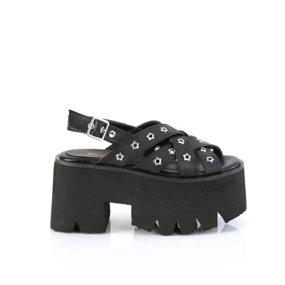 DemoniaCult  Sandali ASHES-12 pelle vegana BLK