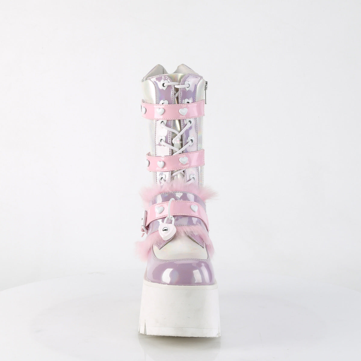 DemoniaCult  Boots ASHES-120 B.Pink-Lavender Holographic Pat