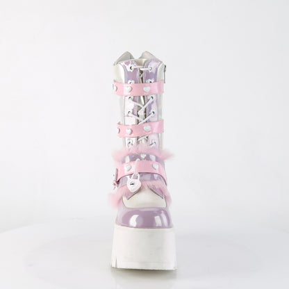DemoniaCult  Boots ASHES-120 B.Pink-Lavender Holographic Pat