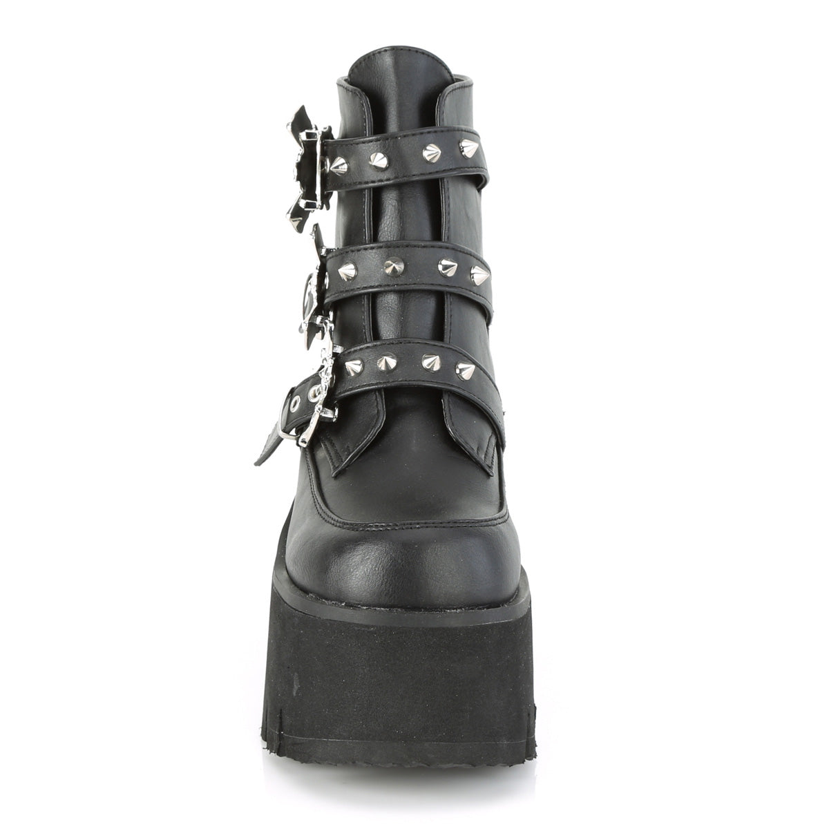 DemoniaCult Stivali alla caviglia femminile ASHES-55 pelle vegana BLK