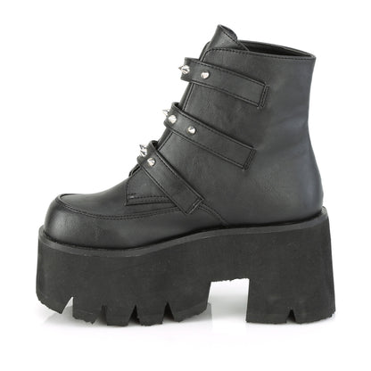 DemoniaCult Womens Ankle Boots ASHES-55 Blk Vegan Leather
