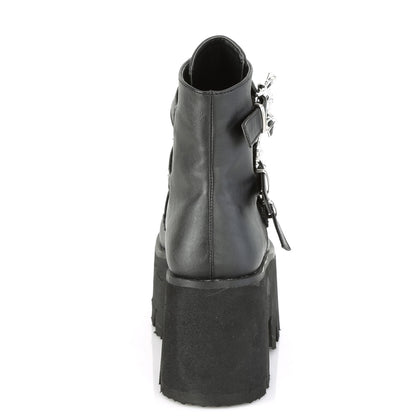 DemoniaCult Womens Ankle Boots ASHES-55 Blk Vegan Leather