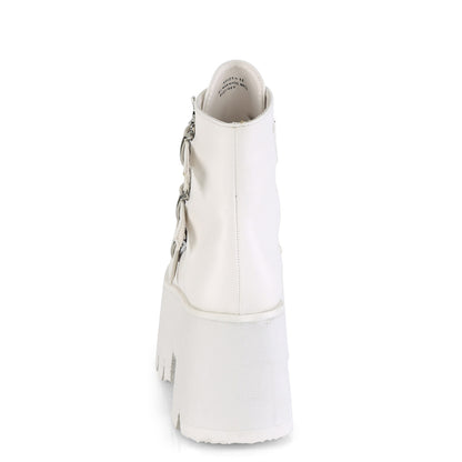 DemoniaCult Womens Ankle Boots ASHES-55 Wht Vegan Leather