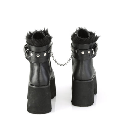 DemoniaCult Womens Ankle Boots ASHES-57 Blk Vegan Leather