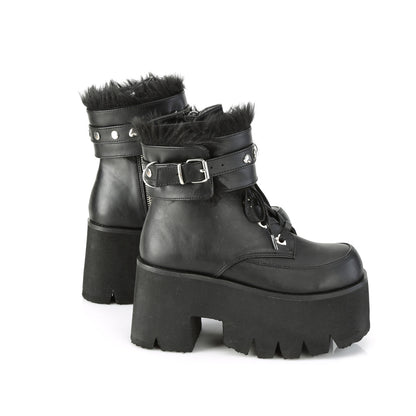 DemoniaCult Womens Ankle Boots ASHES-57 Blk Vegan Leather