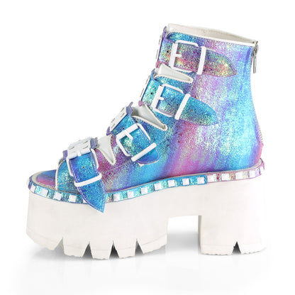 DemoniaCult Womens Sandals ASHES-70 Purple Multi Iridescent V. Le