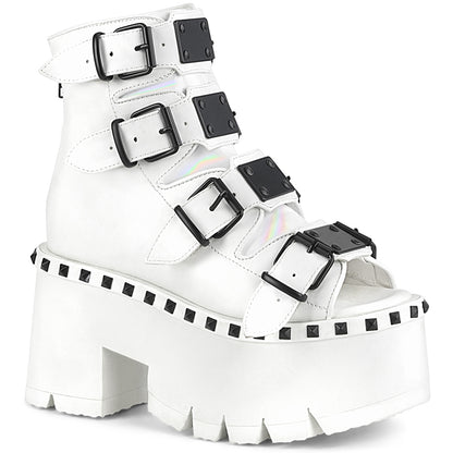 DemoniaCult Sandali femminili ASHES-70 pelle vegana WHT