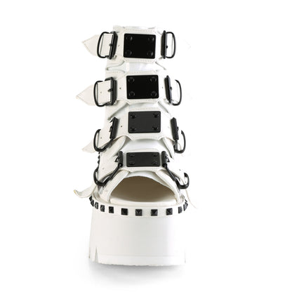 DemoniaCult Sandali femminili ASHES-70 pelle vegana WHT