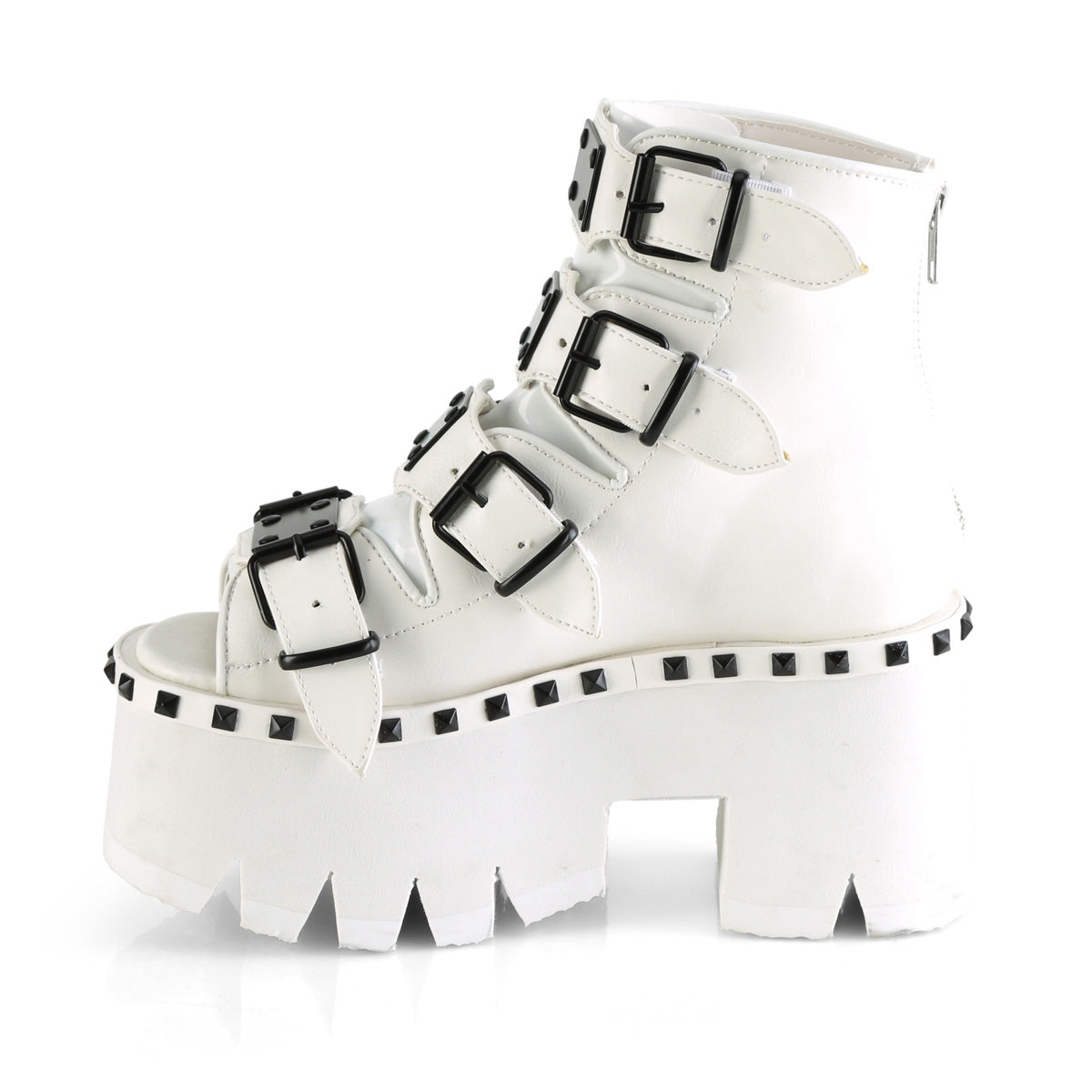 DemoniaCult Sandali femminili ASHES-70 pelle vegana WHT