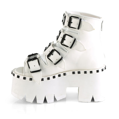 DemoniaCult Sandali femminili ASHES-70 pelle vegana WHT