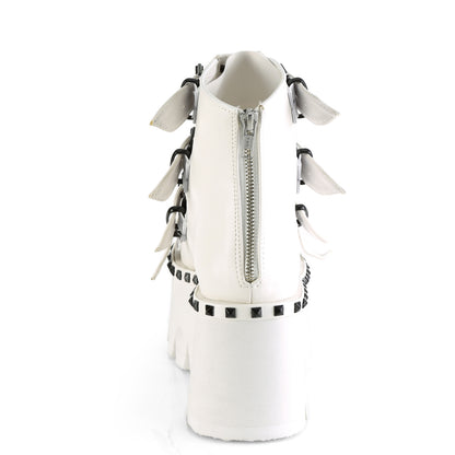 DemoniaCult Sandali femminili ASHES-70 pelle vegana WHT