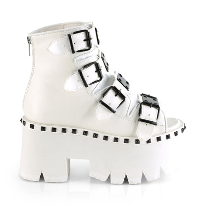 DemoniaCult Sandali femminili ASHES-70 pelle vegana WHT