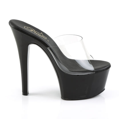 Pleaser Sandali da donna ASPIRE-601 CLR / BLK opaco