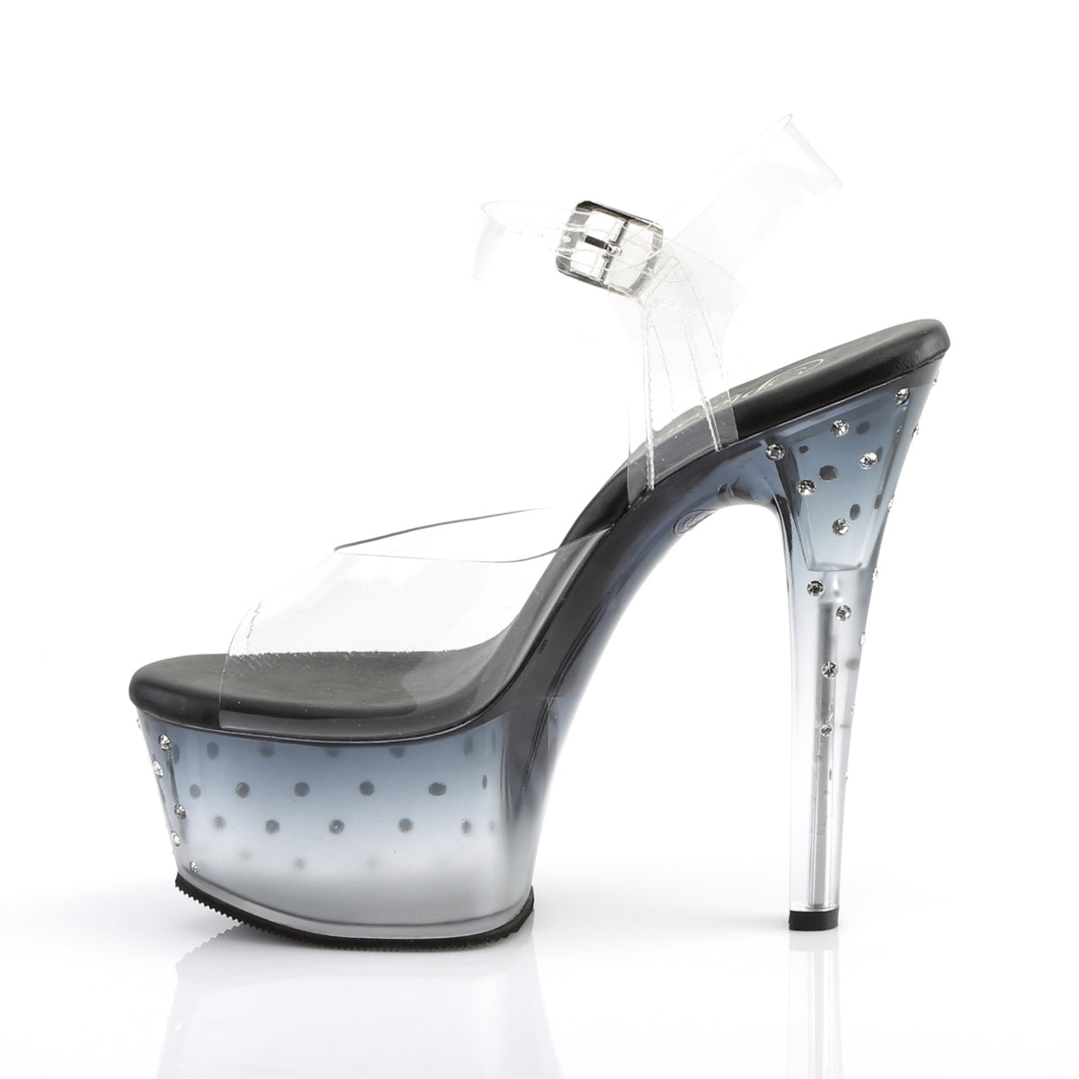 Pleaser Sandali da donna ASPIRE-608STD CLR / BLK-CLR