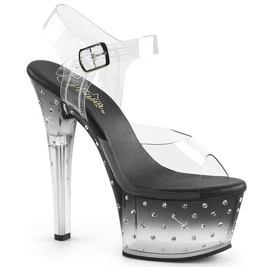 Pleaser Sandali da donna ASPIRE-608STD CLR / BLK-CLR