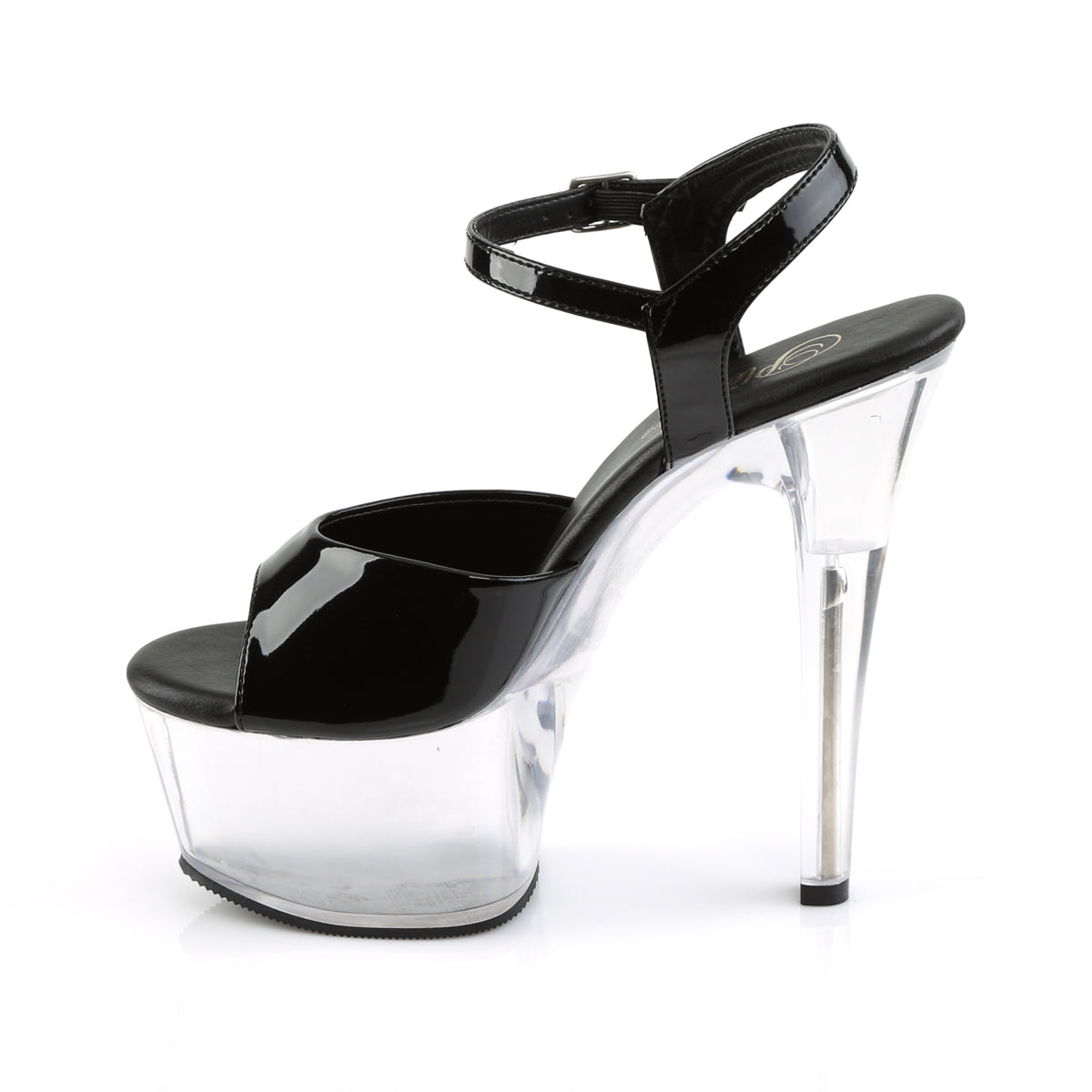Pleaser Womens Sandals ASPIRE-609 Blk Pat/Clr