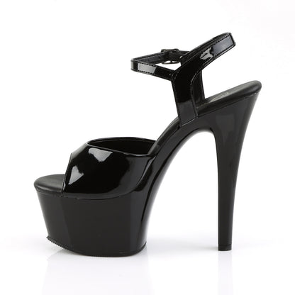 Pleaser Womens Sandals ASPIRE-609 Blk Pat/Blk