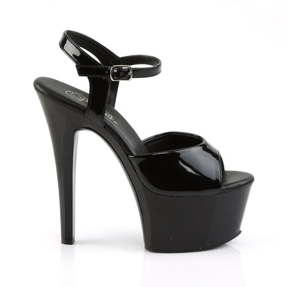 Pleaser Womens Sandals ASPIRE-609 Blk Pat/Blk
