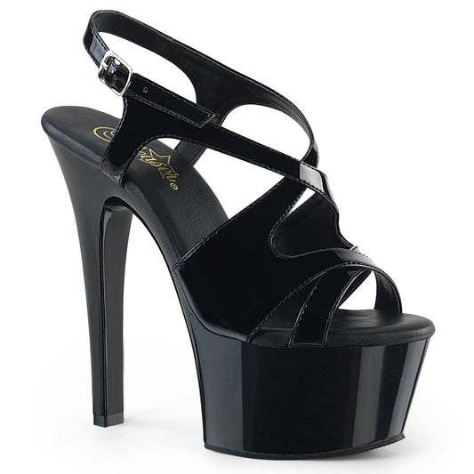 Pleaser Womens Sandals ASPIRE-630 Blk Pat/Blk
