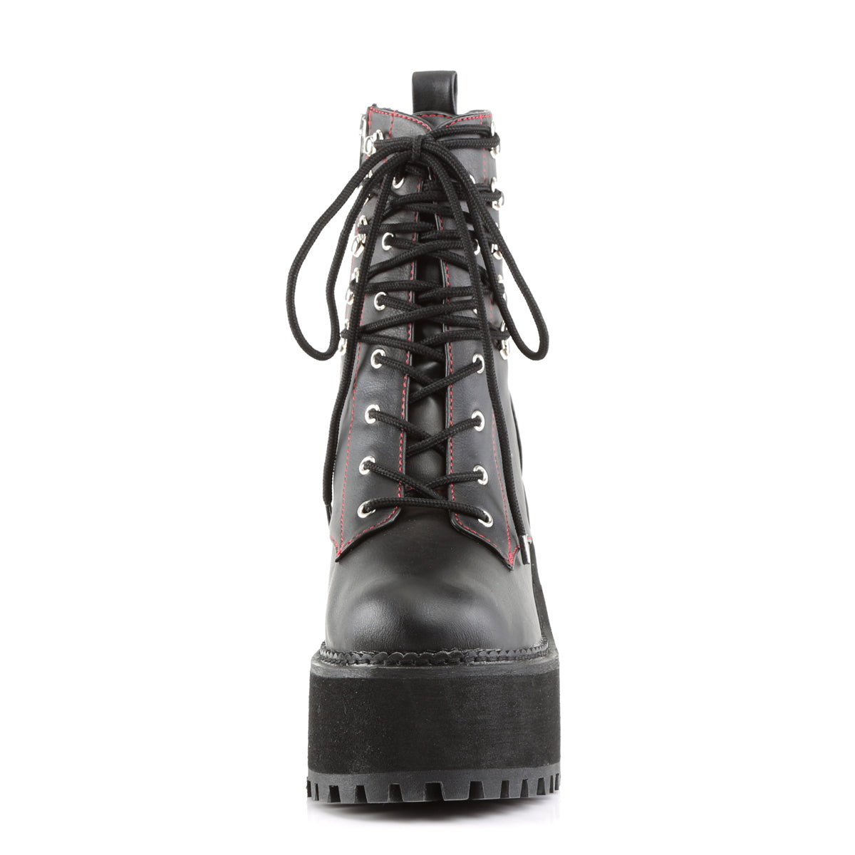DemoniaCult Womens Ankle Boots ASSAULT-100 Blk Vegan Leather