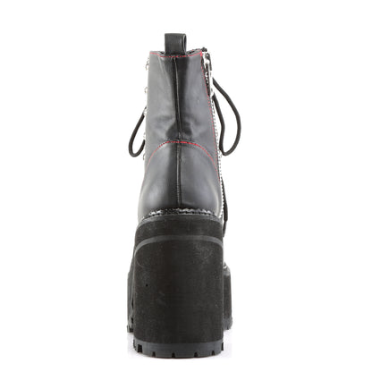DemoniaCult Womens Ankle Boots ASSAULT-100 Blk Vegan Leather