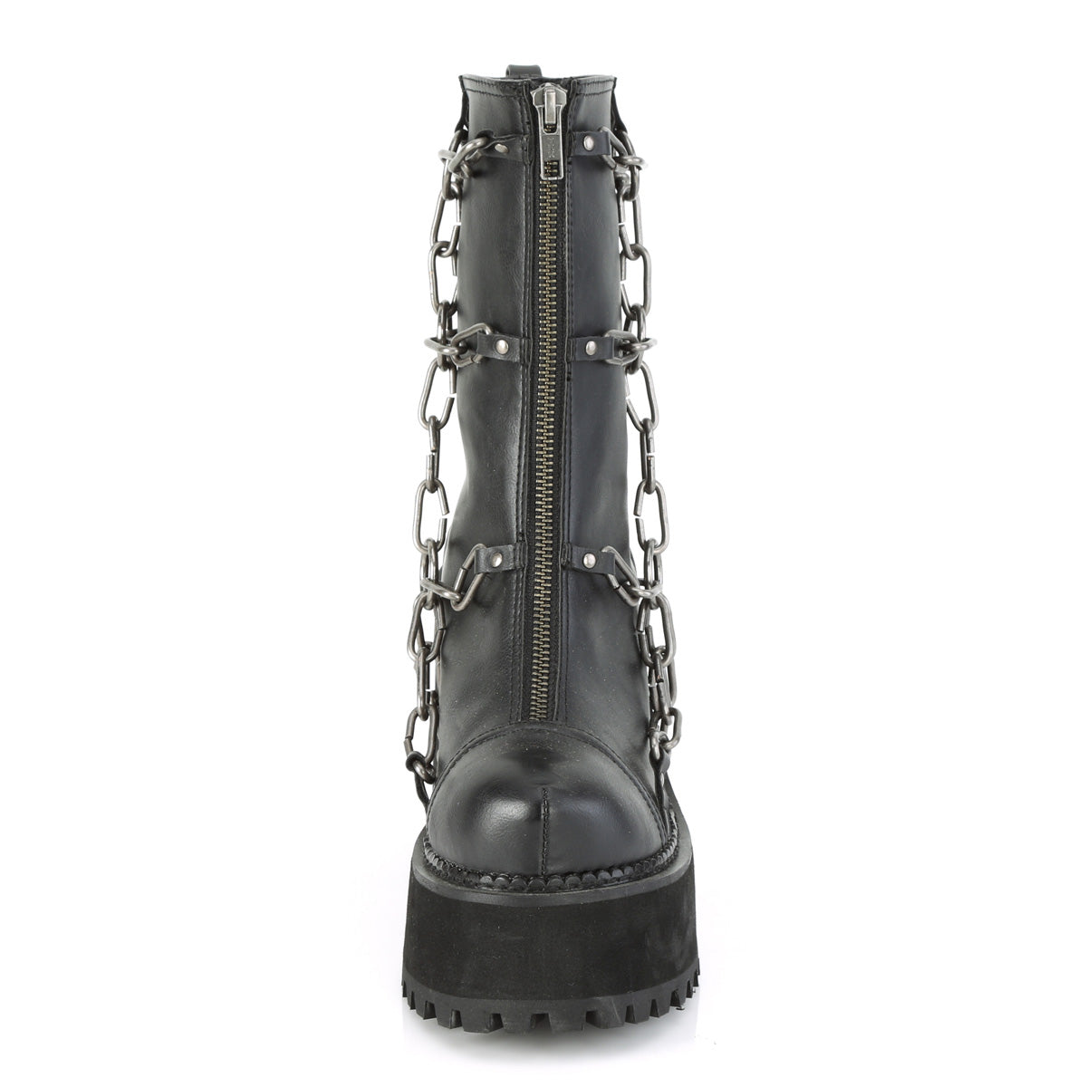 DemoniaCult Womens Ankle Boots ASSAULT-66 Blk Vegan Leather